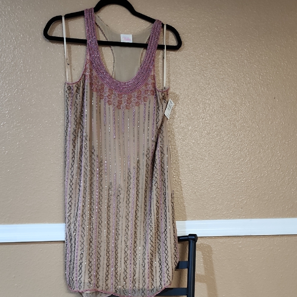 Parker Pink and Gold Mini Dress